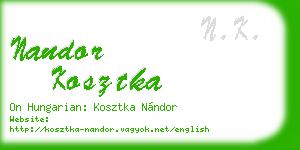 nandor kosztka business card